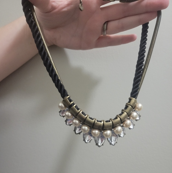 Loft Antique Goldtone and Black Rope Necklace 🍇 - Picture 3 of 4